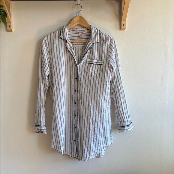 Victoria's Secret 100% cotton striped button down shirt - Small - Picture 1 of 3